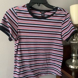 Striped tee.
